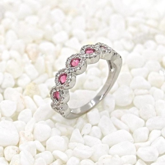 Garnet Rhinestone Cocktail Ring - Picture 6 of 6